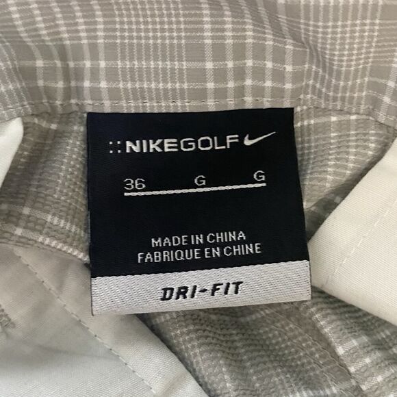 Nike Golf Mens Size 36 Gray White Plaid Dri-Fit Performance Chino Shorts Outdoor - Picture 6 of 7